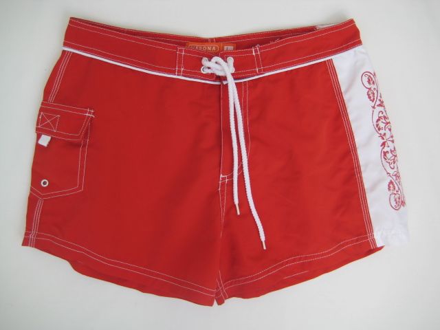 Verona Jr Womens Board Shorts Swim L Red White  