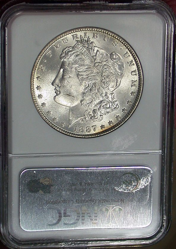 1887 NGC MS63* Star Rainbow Textile Toned Morgan Dollar N/R  