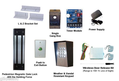 Pedestrian Gate Magnetic Lock Access Control Kit 400 lb  