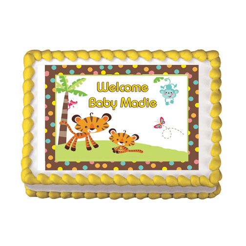 FISHER PRICE ABC SAFARI ANIMALS BABY SHOWER Edible Party Cake Topper 