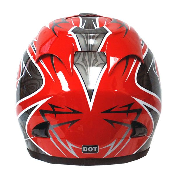   Street Bike Adult Full Face Helmet Arrow Red Size S M L XL  