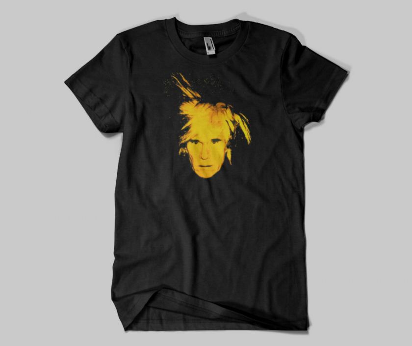 Andy Warhol 1986 Yellow Self Portrait Black T Shirt  