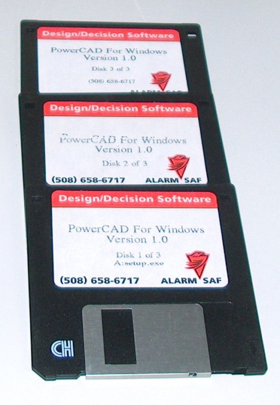 VINTAGE ALARM SAF POWERCAD FOR WINDOWS VERSION 1.0  