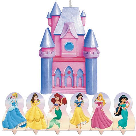 Disney Princess Castle Candles Cake Topper Decoration  