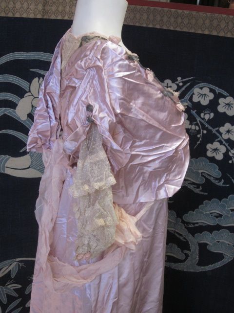   Titanic Edwardian Pink Silk Satin Lace Evening Gown Formal Dress Teens