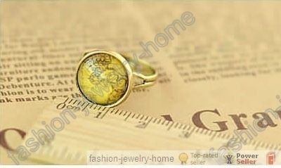 New Fashion Exquisite Crystal Map Rings Retro Style  