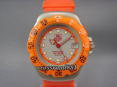   Mens Tag Heuer F1 Orange Rubber Wrist Watch in Very Good Condition