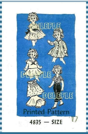   Printed Pattern Doll Clothes for 17 inch Doll Vintage Shirley Temple