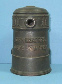 OLD CAST IRON ADV GEM STOVE OR FURNACE BANK GUARANTEED OLD & AUTHENTIC 