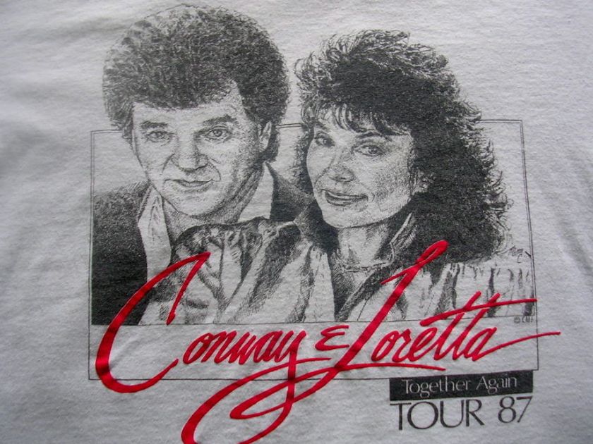 1987 LORETTA LYNN CONWAY TWITTY COUNTRY ROCK BAND SHIRT  