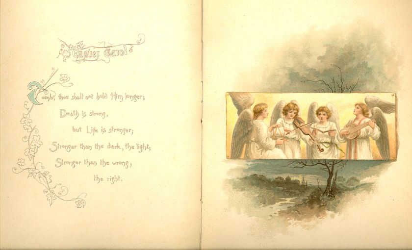 1891 AN EASTER CAROL Religious Chromos  Phillips Brooks  